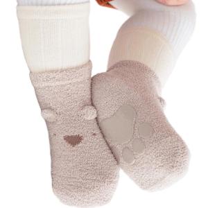 Nonslip Baby Cartoon Bear Floor Socks Rubber Soles Socks Breathable Warm First Walkers Socks 0-5Y Baby Winter Accessories