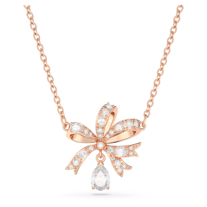 SWAROVSKI Luxury Fashion Volta small size rose gold bow diamond pendant necklace S925 sterling silver womens fashion necklace