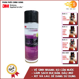 Chai xịt bọt vệ sinh da nỉ nội thất ô tô đa năng 3M 3M-BNT - Không cần nước làm sạch nhanh loại bỏ dầu mỡ bụi bẩn silicone côn trùng