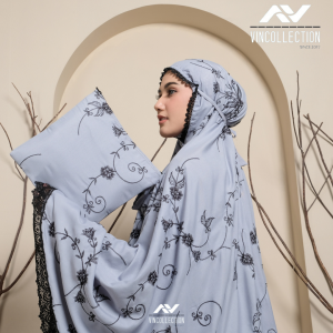 Mukena Dewasa Katun Premium Bordir Latisha Bunga Teratai