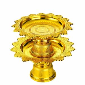 พาน 25 ซม. พานขันหมาก พานไหว้ครู พลาสติกเคลือบ ลายสวยคมชัด