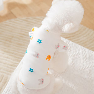 เสื้อแมวน่ารัก ลูกสุนัขบินแขนเสื้อเสื้อผ้าสุนัขหญิงเสื้อผ้าสัตว์เลี้ยงสำหรับสุนัขชิสุน่ารักสีชมพูเสื้อแมว S-XL