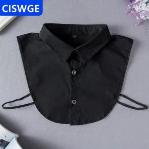 [COD] CISWGE AUTOPARTS Cổ Áo Giả Cho Áo Sơ Mi Có Thể Tháo Rời Cổ Áo Sơ Mi Rắn Ve Áo Áo Hàng Đầu Người Đàn Ông Phụ Nữ Màu Đen Trắng Quần Áo Áo Sơ Mi Phụ Kiện Dropship