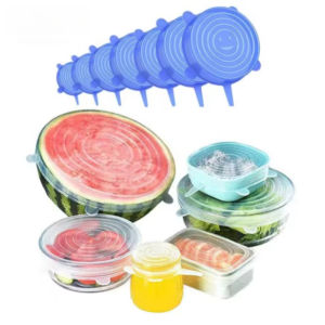 Food Cover for Kitchen Accessory Reusable Sealed Lid Package Silicone Adjustable Elastic Silicone Caps Fresh-keeping Home Garden