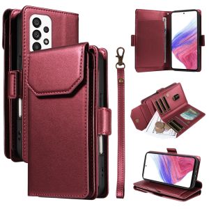 เคส Samsung A52S A53กาแล็คซี่ A52 A73 A33 A12 A13 A23 5G เคสโทรศัพท์4G Samsung A13เคสเคสแบบพับปิดได้แม่เหล็ก11ช่องเสียบบัตร
