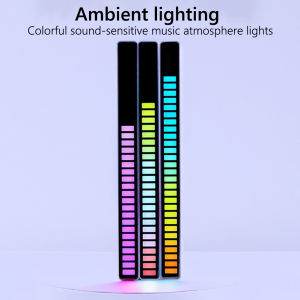 1PCS RGB Music Atmosphere Lamp Colorful Tube 32 LED Voice-Activated Ambient Light Bar Interior Decor