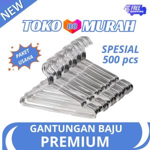 Toko Murah 88 - Gantungan Baju (ISI 500pcs) Paket Usaha Hanger Baju Premium Kawat Anti Karat Murah