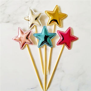 🌟 5pcs/set Shine Cake Decoration Stick Mix Color Birthday Cake Cup Cake Party Decoration