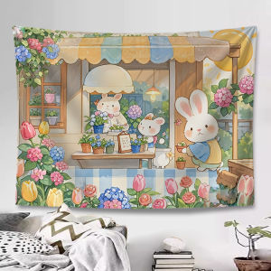 Illustration Cartoon Background Cloth Hanging Cloth Bedroom Headboard Decoration Cloth Wall Covering Cloth Tapestry Fabric Art Decorative Canvas Horizontal