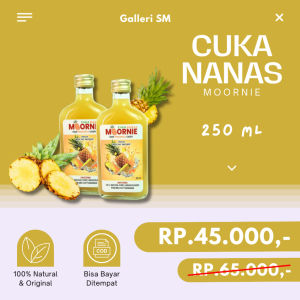 Cuka Nanas Moornie Organik With Mother 250 ml Atasi Kolesterol Diabetes Gula Darah Daya Tahan Tubuh