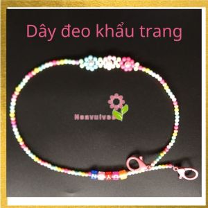 [Freeship] Dây đeo khẩu trang chống thất lạc cho bé phong cách Hàn Quốc hạt Acrylic 6 li- Hoavuivee