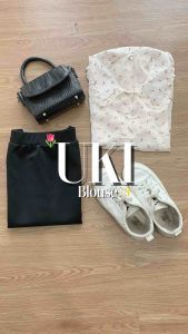 IOS SHOP UKI BLOUSE SIFON WANITA ATASAN KOREAN STYLE KANTOR MUSLIM HIJAB RAMADHAN PREMIUM