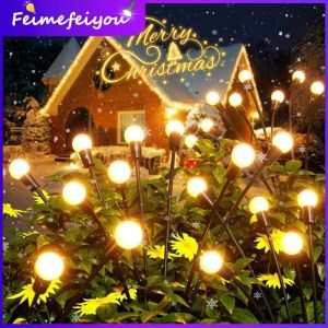 Solar Garden Lights Starburst Swaying When Wind Blows Solar Lights Outdoor Waterproof Decorative Light Christmas Decorate Lamps for Yard Patio Pathway Decoration