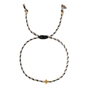 Stylish Cotton Rope Bracelet Featuring Brass Crosses Designs Fashion Accessory Decoration for Men And Women Use