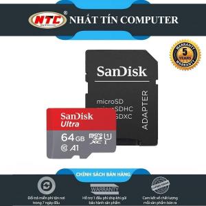 Thẻ nhớ MicroSDXC SanDisk Ultra A1 64GB Class 10 U1 140MB/s (Đỏ) kèm adapter
