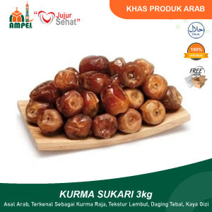 Kurma Sukari 3kg (Dus) Manis Kurma Madu Penambah Stamina Pria Laki-laki Oleh-Oleh Haji & Umrah