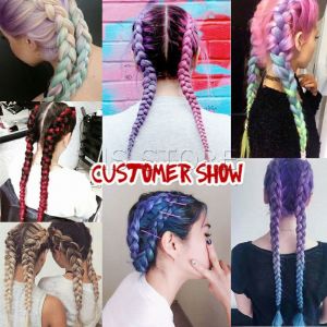INS ผมเปีย ไหมถักผม สีทูโทน แอฟริกันเดรดล็อกส์ wig braids