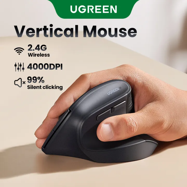 UGREEN 2.4G Wireless Vertical Mouse 4000DPI Ergonomic for Laptop PC Windows Mac OS Model:55916