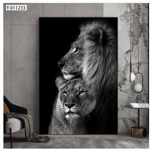 Himalaya Paintings lion and tiger design 35cmx50cm frameless waterproof sintraboard decorative wall
