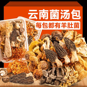新品促销 七彩菌汤包 云南特产 羊肚菌 鸡油菌 虫草花 竹荪 Mushroom Soup Healthy Food Instant Food Morels Chanteryces Cordyceps Dictyophora