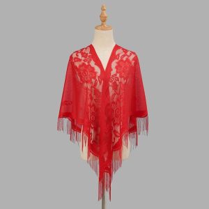 FLYING With Tassel Women Shawl Hollow Multicolored Wedding Bridal Shawl Cloak Fashion Scarf Women