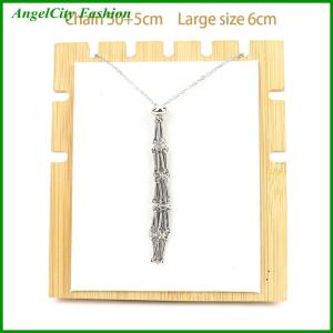 AngelCity Fashion Store Stainless Steel Design Cage Necklace Holder Net Metal Chain Stone Collecting Holder Adjustable Pendant Jewelry