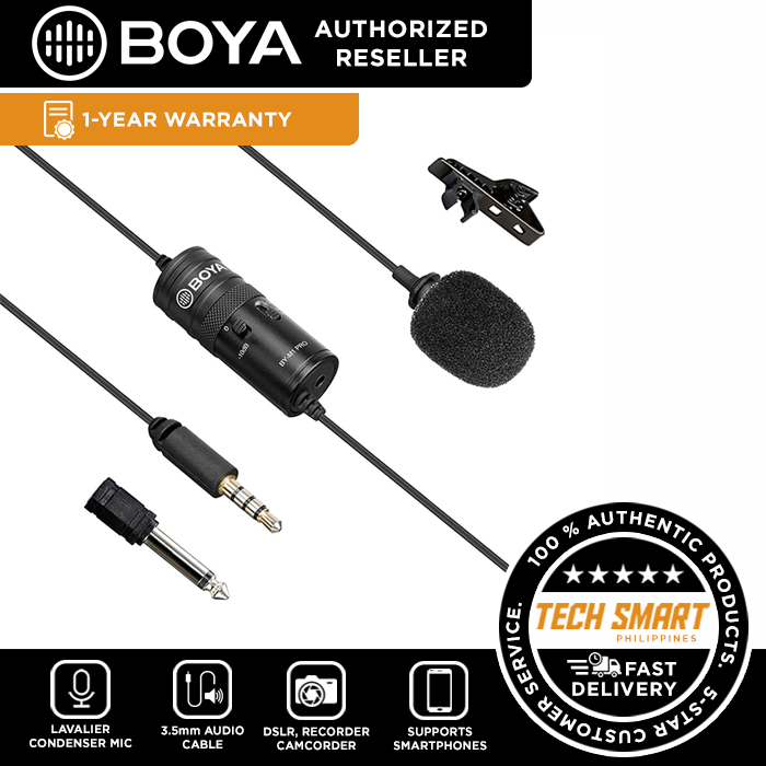 BOYA BYM1 Pro Omnidirectional Lavalier Microphone Clipon Lapel Mic