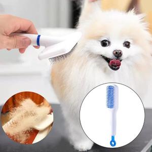 Retractable Pet Hair Brush Grooming Tool for Dog and Cats Gentle Grooming Brush for Various Pet Salon Use Supply