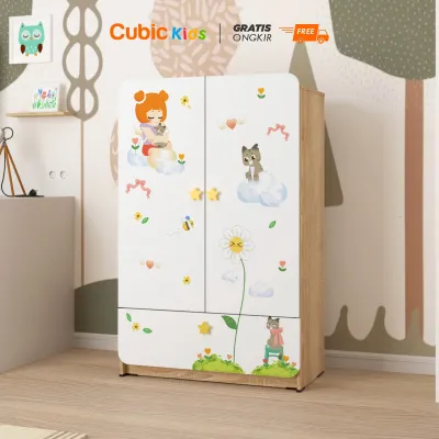 Cubic KIDS Wardrobe Anak / Lemari Anak 3 Susun / PONYO BL 120
