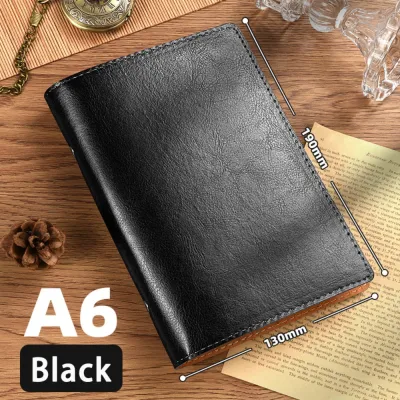 PUDE PU Leather Notebook Loose-leaf A5/A6 Binder Notepad Detachable Shell Travel Journal Gift
