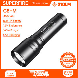 SUPERFIRE Flashlight C8-M mini flashlight rechargeable super bright emergency flashlight waterproof household outdoors portable torchlight