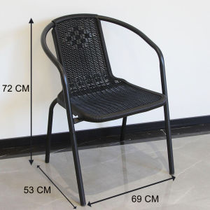 SUNNY Rattan Chair Durable Outdoor Chair Scratch-Resistant Dining Chair With Armrest Stackable Portable Camping Chair