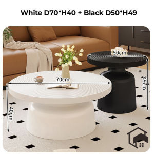 🔥Ready Stock🔥 Round Coffee Table Set Carbon Steel Side Table Living Room Table