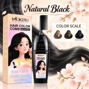 Hair Dye Shampoo (Black/Coffee Brown) — Care & Dye Comb Permanent Color Even Coverage Healthy Shine 200ml