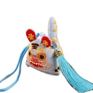 GAOSU Cổ xưa Gói năm con hổ An toàn Thêu thủ công dây chuyền xe hơi thêu Dễ sử dụng Đồ thủ công mỹ nghệ Gói lễ hội thuyền rồng Lễ Hội thuyền rồng