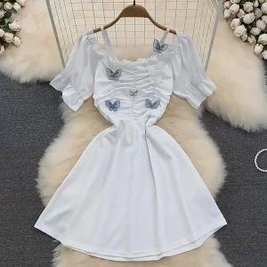 Jualan Panas@Pakaian putih elegan mudah untuk wanita pakaian formal kasual plus saiz pakaian koktel untuk remaja gadis halter backless bodycon midi pakaian kosong korea seksi puff off bahu pakaian pantai untuk wanita pakaian gadis pengisi pengantin ahad r