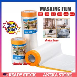 🔥READY STOCK🔥 Furniture Sofa Dustproof Film Plastic Cover Home Protective Film Bed Cover Plastik Sarung Perabot Katil Tilam Sofa Cat Lantai Dinding Rumah Kereta Bumbung Ceiling Masking Film For Car Wall House Painting Protective Covering