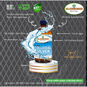 SILVERWONDER Nano Colloidal Silver for Pet Dogs Cats Pure using 99.99% Silver NO Additives Not diluted 20PPM
