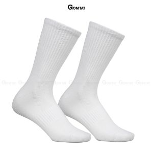 Combo 10 đôi vớ cổ cao trắng đen nam nữ GOMTAT trơn màu cao cấp có mặt lưới thoáng khí - GOM-KLB-TRONCAO-CB10
