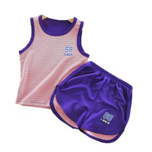 PREMIUM Motif Lobang Baju Basket Olahraga Kaos Singlet Anak Setelan