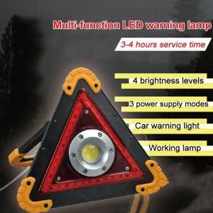 🚗 Car Triangle Warning Sign / Lighting Lamp / Solar Emergency Lamp / Safety Warning Light / High Brightness / Drop-resistant / Handheld Lamp / Durable Visibility M02587 Multi-functional Warning Light