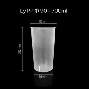 Cốc nhựa Ly Nhựa Tim Lùn 500ml 700ml - Gói 100 Cái - Nhựa Cứng Trắng Nhám - Hàng Nhập Khẩu