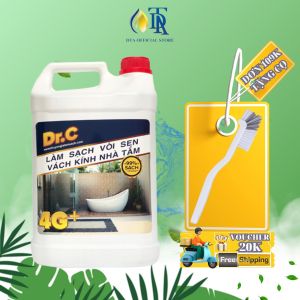 Tẩy Cặn Canxi Nhà TắmTẩy Vách Kính Vòi Sen InoxTẩy Ố Vàng Nhà Vệ Sinh LavaboTẩy Rỉ Sét Inox-4G Dr.C 5 Lít