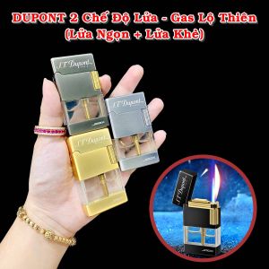 HỘP QUẸT - BẬT LỬA DU-PONT 2 LỬA GA ĐÁ LỘ THIÊN THIẾT KỆ ĐỘC LẠ