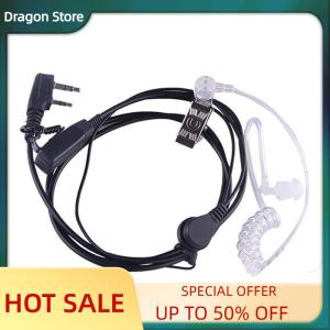 Dragon ชุดหูฟังสไตล์ FBI หูฟังไมโครโฟนวิทยุรักษาความปลอดภัยเครื่องรับส่งวิทยุ2ขา