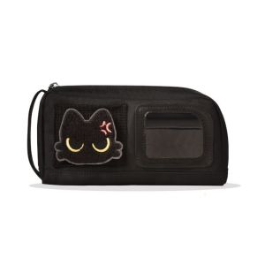 JAYQQ Multi Layer Pen Bag Black Cat Dirt-proof Stationery Storage Bag  Large Capacity Pencil Case Gift