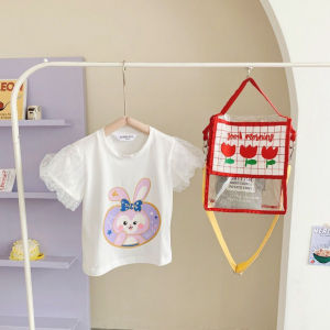 Twinkle Margie Baju Kaos Atasan Anak Perempuan Kelinci Lengan Balon Tutu