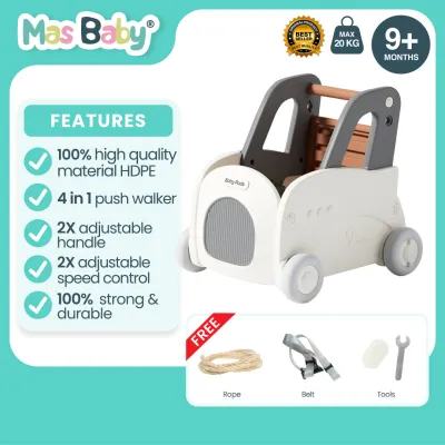 Mas Baby 4 In 1 Push Walker With Storage Pull Wagon For Kids Above 9 Months Four Wheel Ride On Early Learning