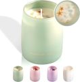 Ocean Breeze Scented Candle with Crystal Inside, Healing Aquamarine Crystal Candle with Sea Star & Conch Decors, 10oz Soy Wax 55 Hours Long Lasting Burn, Perfect Spiritual Aromatherapy Gift. 