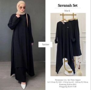 SAVANAHSET/TUNIK LESTI SET/SETELAN KEKINIAN VIRAL2025 BAHAN ADEM JATUH CRINKLE/SETELAN WANITA TERBARU